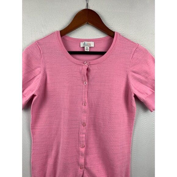 D & Co. Essentials Pink Button-Up Cardigan Sweater XXS - Picture 3 of 6